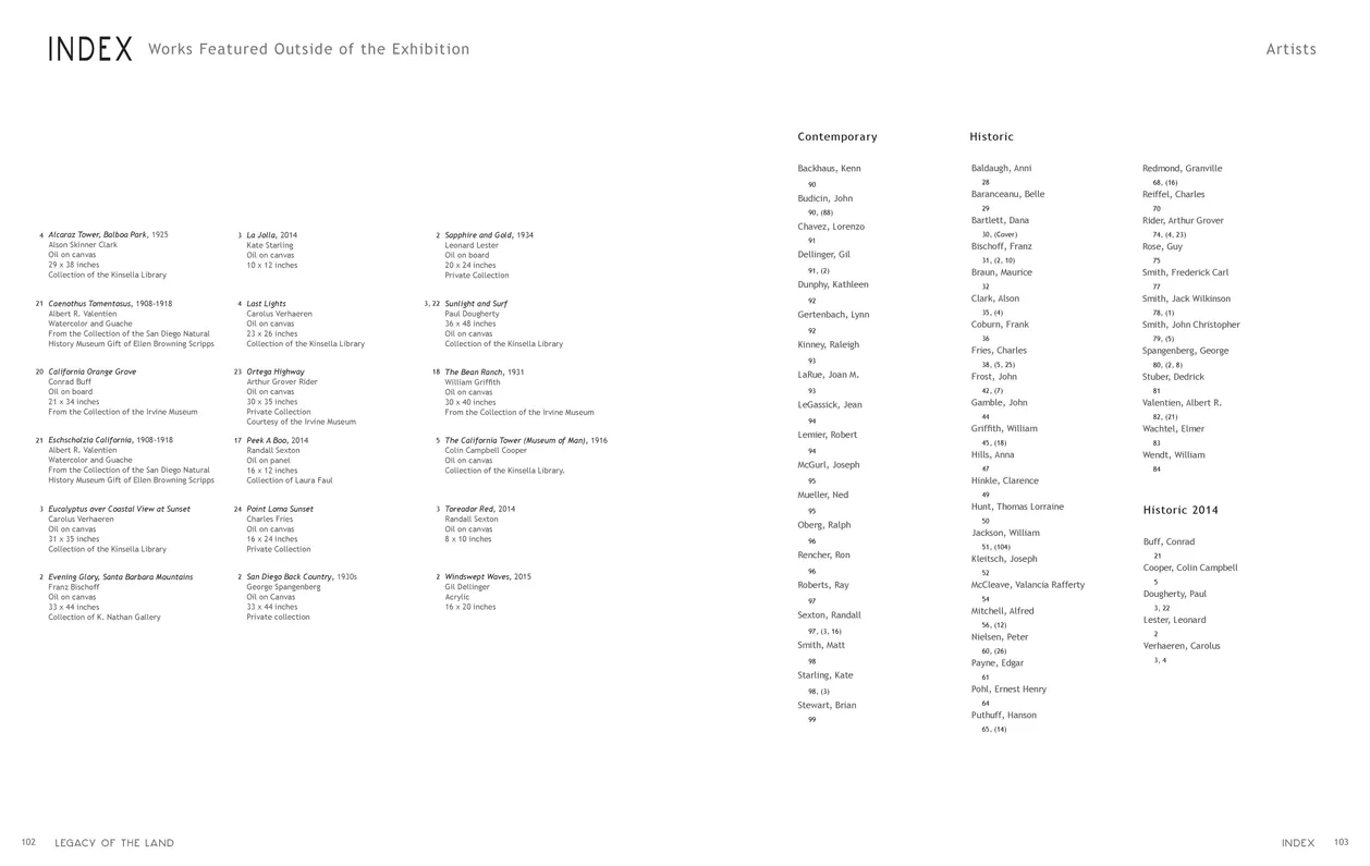 Legacy of the Land exhibition catalog, pages 102-103
