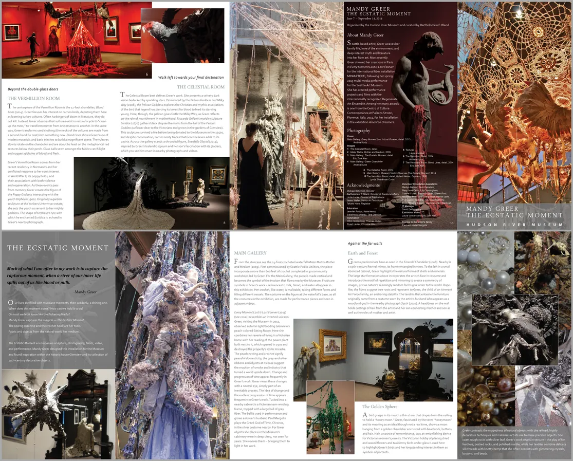 Folding brochure for the Mandy Greer: The Ecastatic Moment exhibition