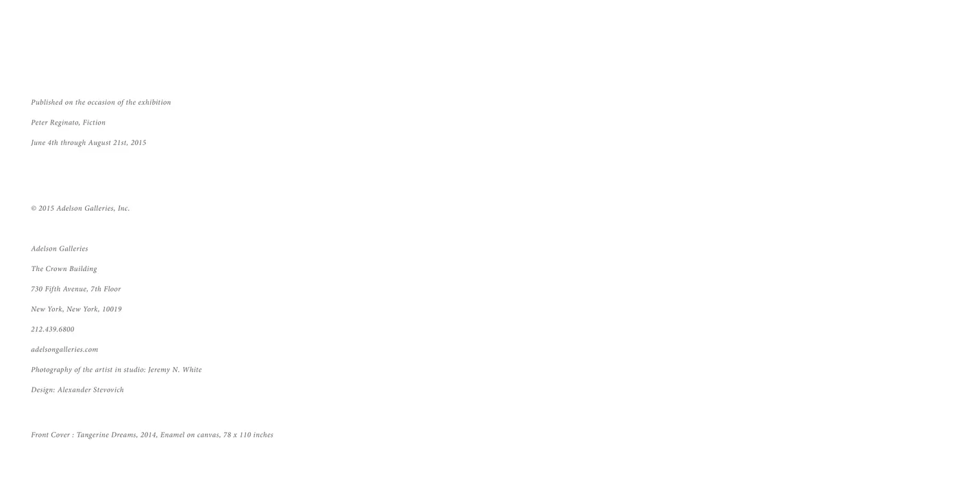 Peter Reginato: Fiction exhibition catalog, pages 58-59