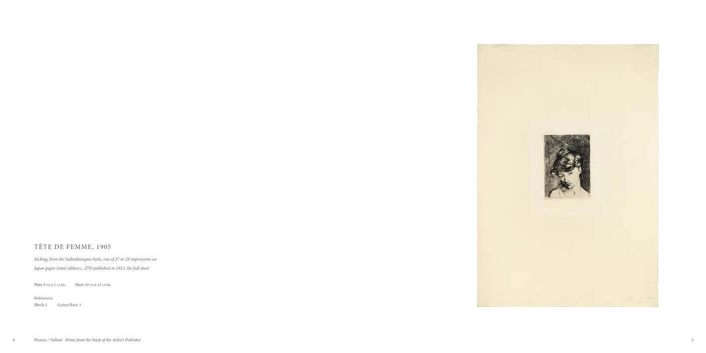 Picasso / Vollard: Prints from the Stock of the Artist’s Publisher exhibition catalog, pages 4-5