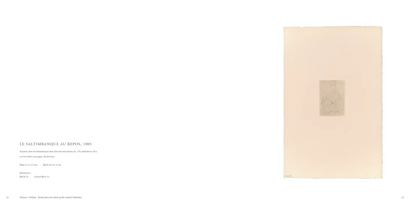 Picasso / Vollard: Prints from the Stock of the Artist’s Publisher exhibition catalog, pages 14-15