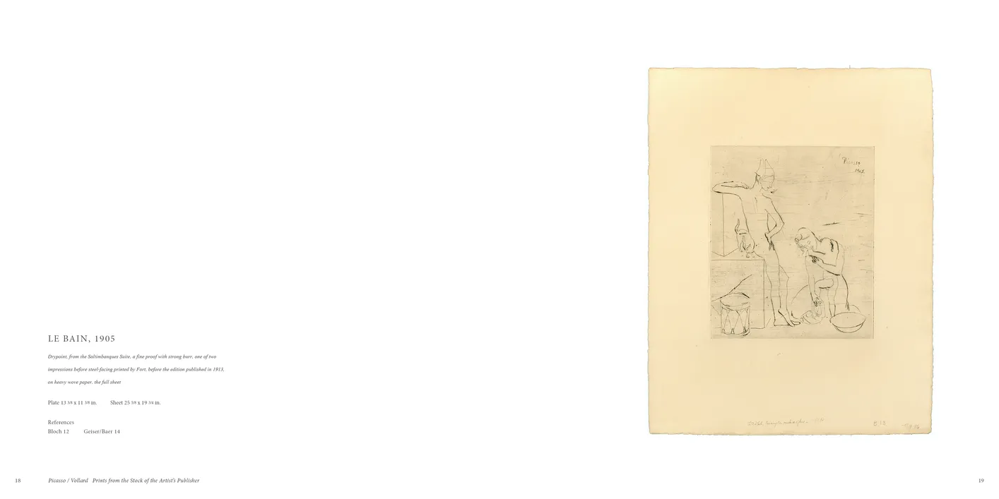 Picasso / Vollard: Prints from the Stock of the Artist’s Publisher exhibition catalog, pages 18-19