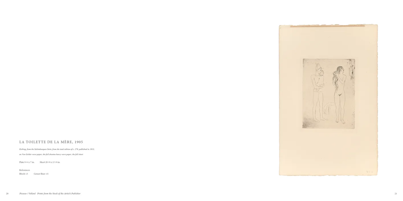 Picasso / Vollard: Prints from the Stock of the Artist’s Publisher exhibition catalog, pages 20-21
