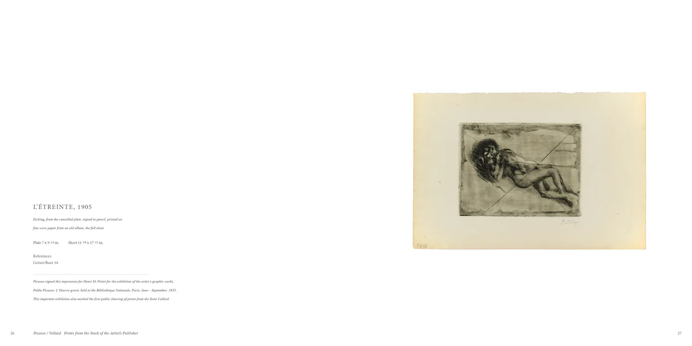 Picasso / Vollard: Prints from the Stock of the Artist’s Publisher exhibition catalog, pages 26-27