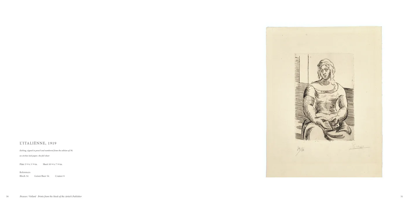 Picasso / Vollard: Prints from the Stock of the Artist’s Publisher exhibition catalog, pages 30-31