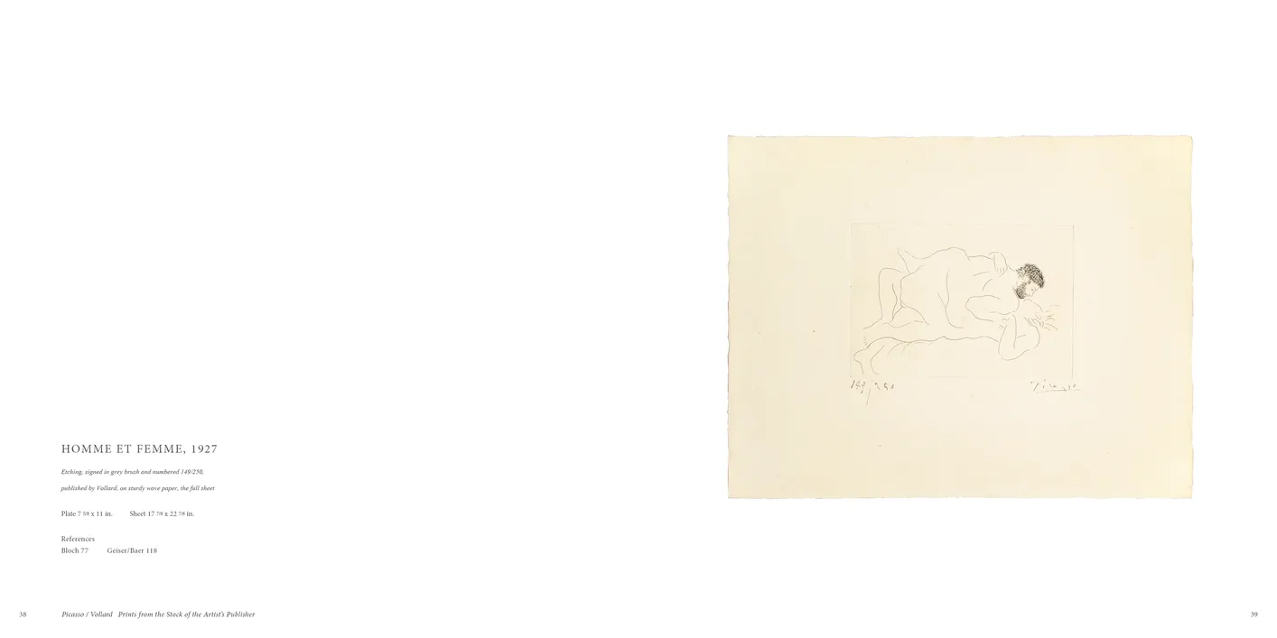 Picasso / Vollard: Prints from the Stock of the Artist’s Publisher exhibition catalog, pages 38-39