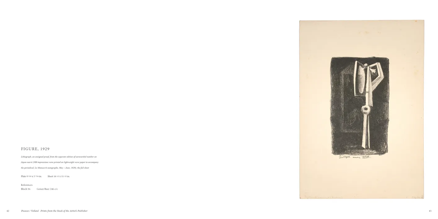 Picasso / Vollard: Prints from the Stock of the Artist’s Publisher exhibition catalog, pages 42-43