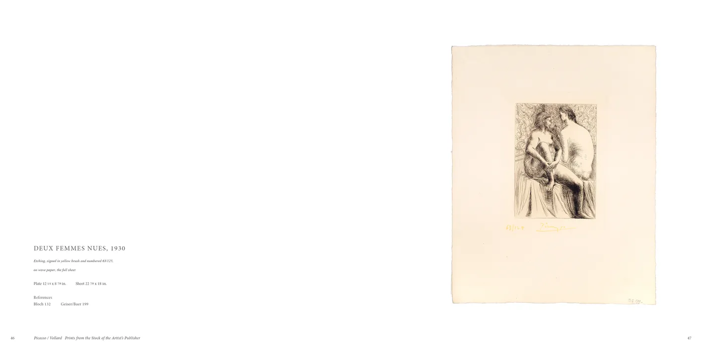 Picasso / Vollard: Prints from the Stock of the Artist’s Publisher exhibition catalog, pages 46-47
