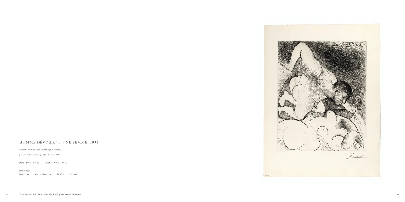 Picasso / Vollard: Prints from the Stock of the Artist’s Publisher exhibition catalog, pages 54-55