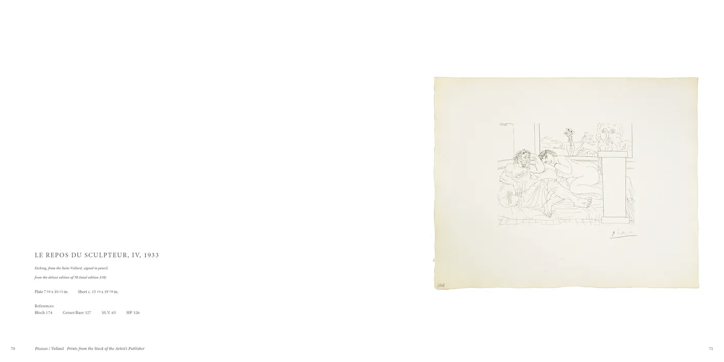Picasso / Vollard: Prints from the Stock of the Artist’s Publisher exhibition catalog, pages 70-71