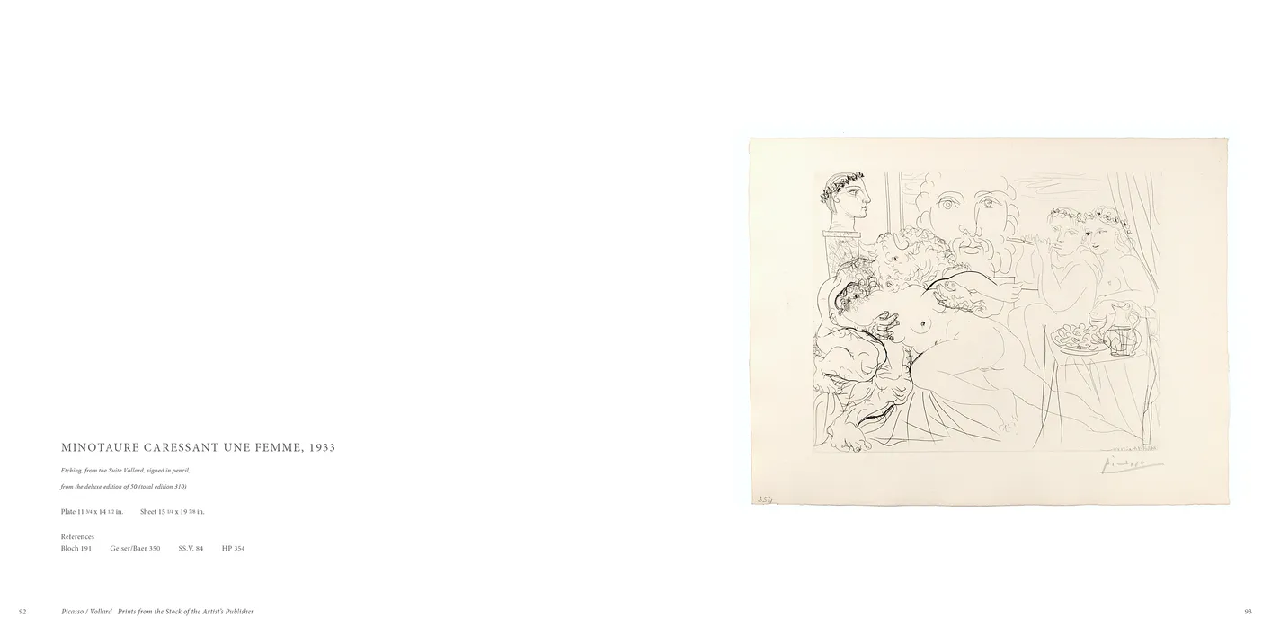 Picasso / Vollard: Prints from the Stock of the Artist’s Publisher exhibition catalog, pages 92-93