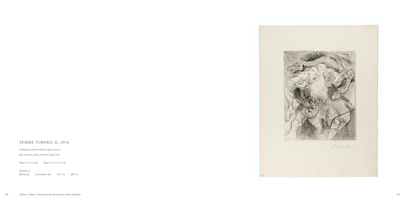 Picasso / Vollard: Prints from the Stock of the Artist’s Publisher exhibition catalog, pages 106-107