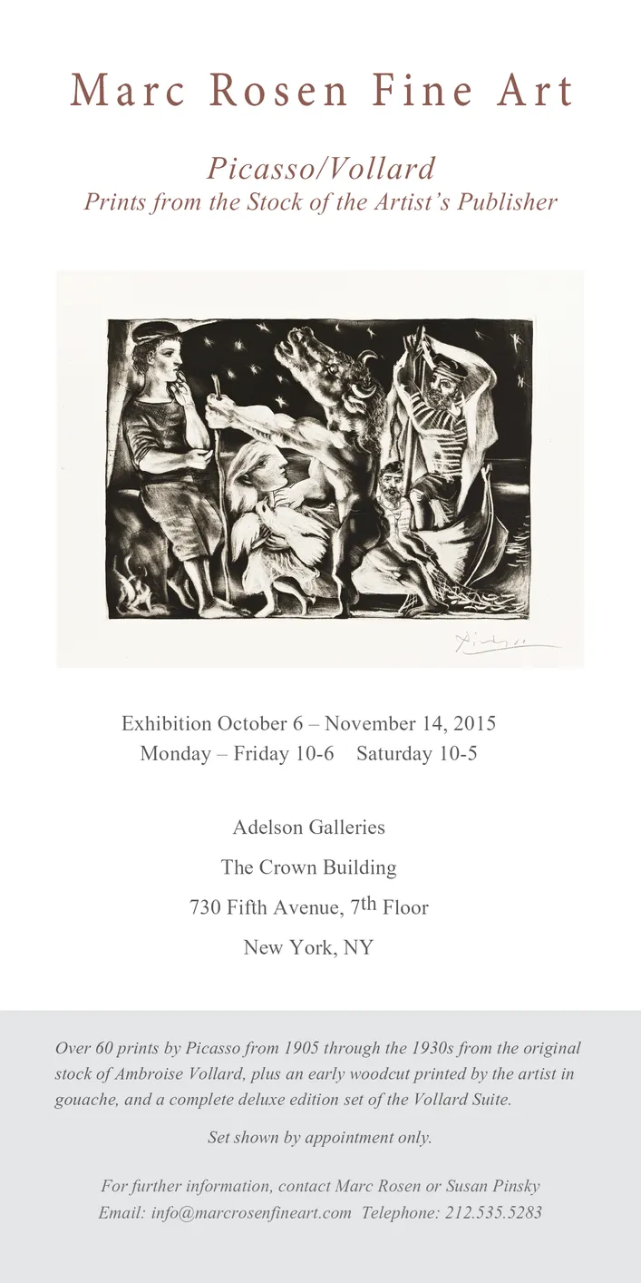 Picasso/Vollard exhibition advertisment in the International Fine Print Dealers Association publication