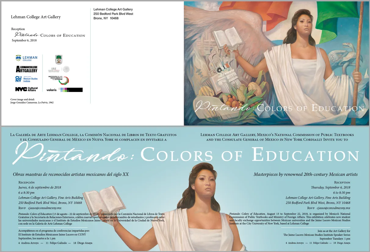 Folding invitation for the Pintando: Colors of Education exhibition