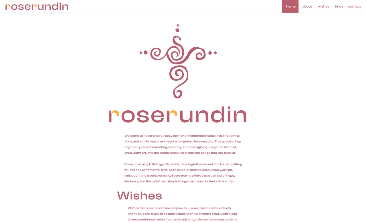 Roserundin Website — Home Page
