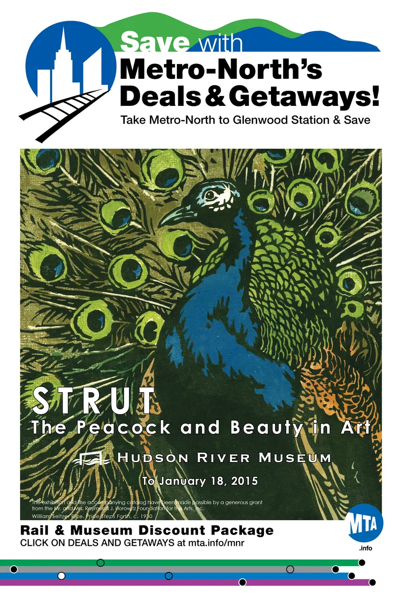 STRUT: The Peacock and Beauty in Art MTA promotional poster