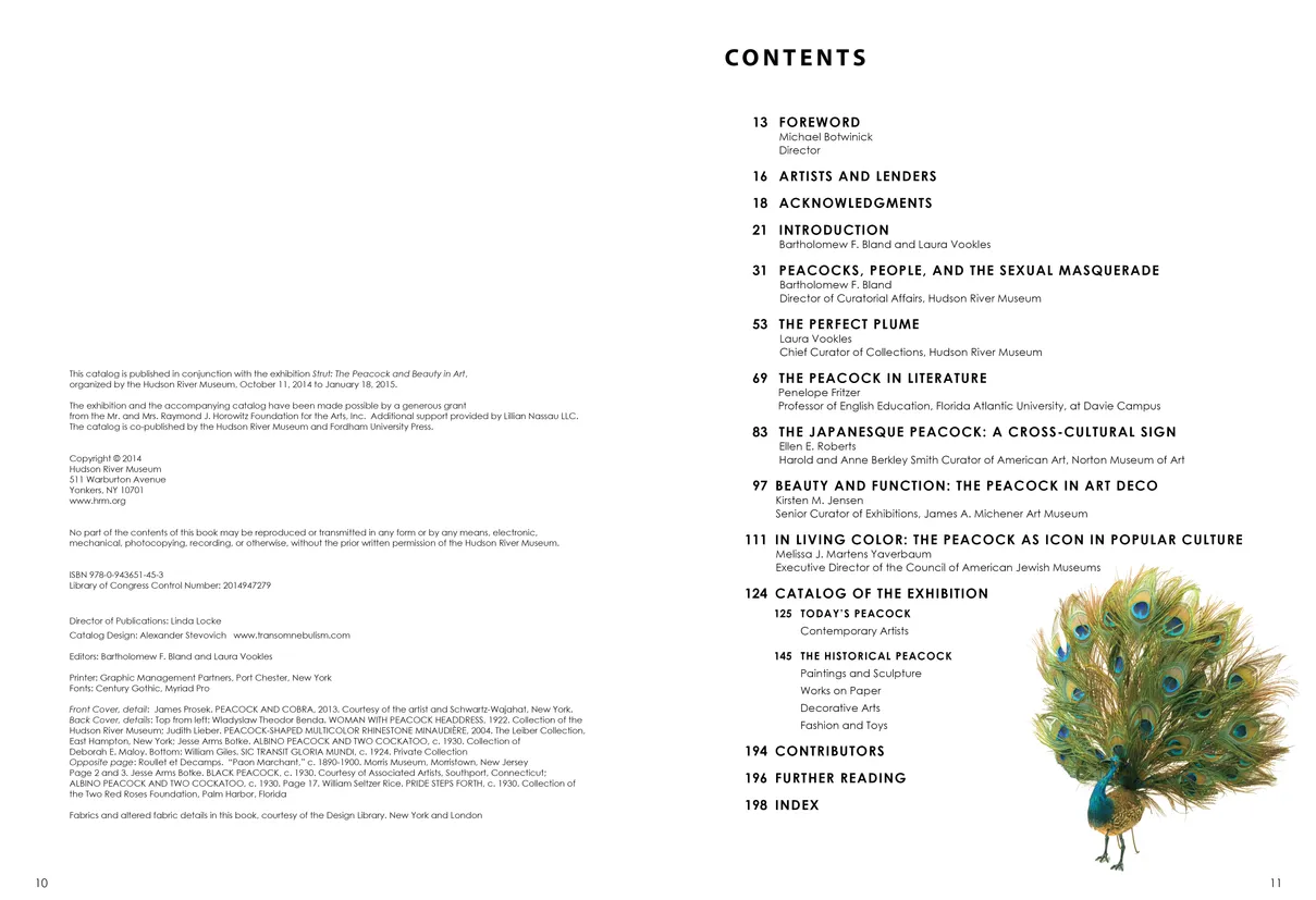 Strut: The Peacock and Beauty in Art exhibition catalog, pages 10-11