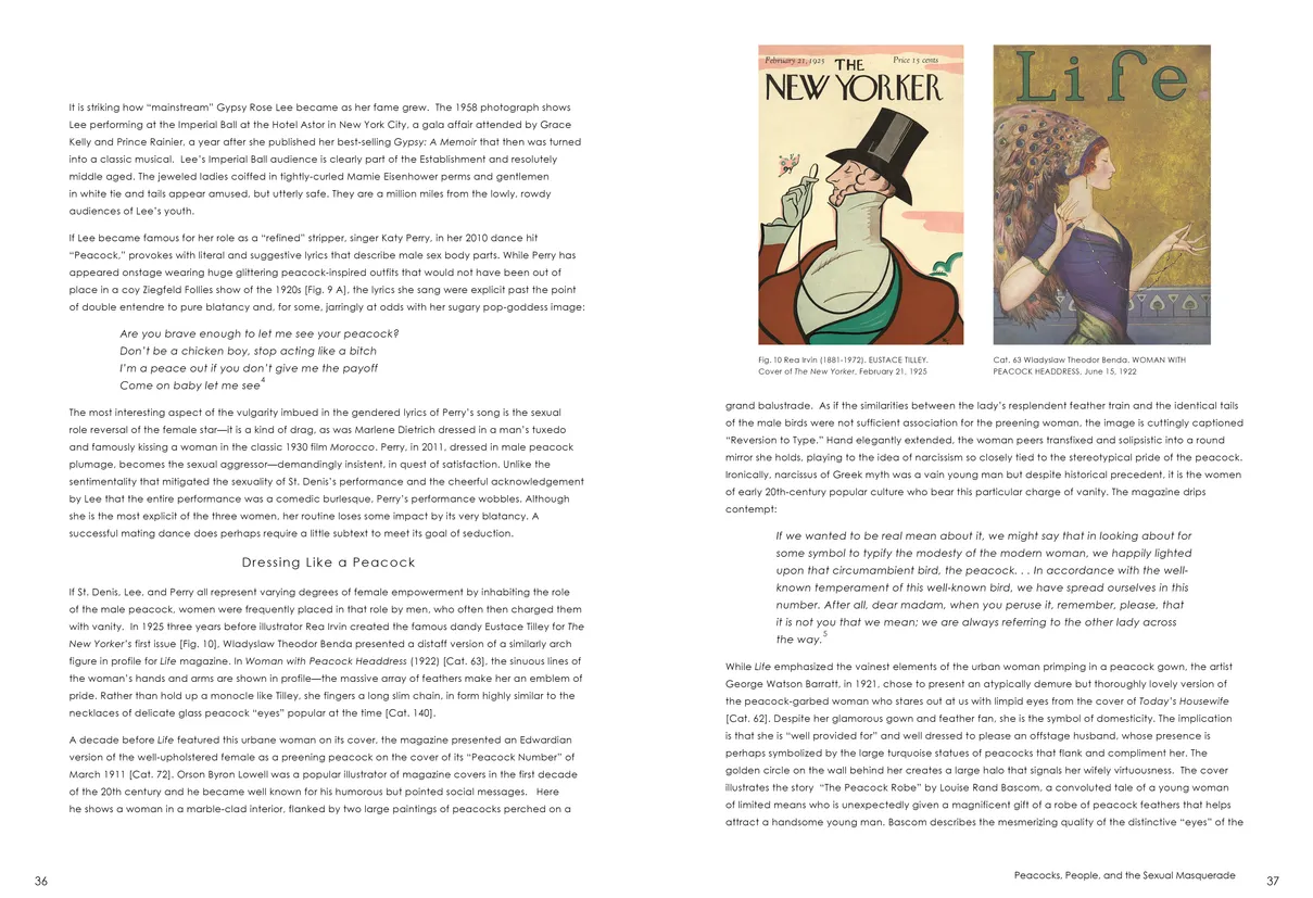 Strut: The Peacock and Beauty in Art exhibition catalog, pages 36-37