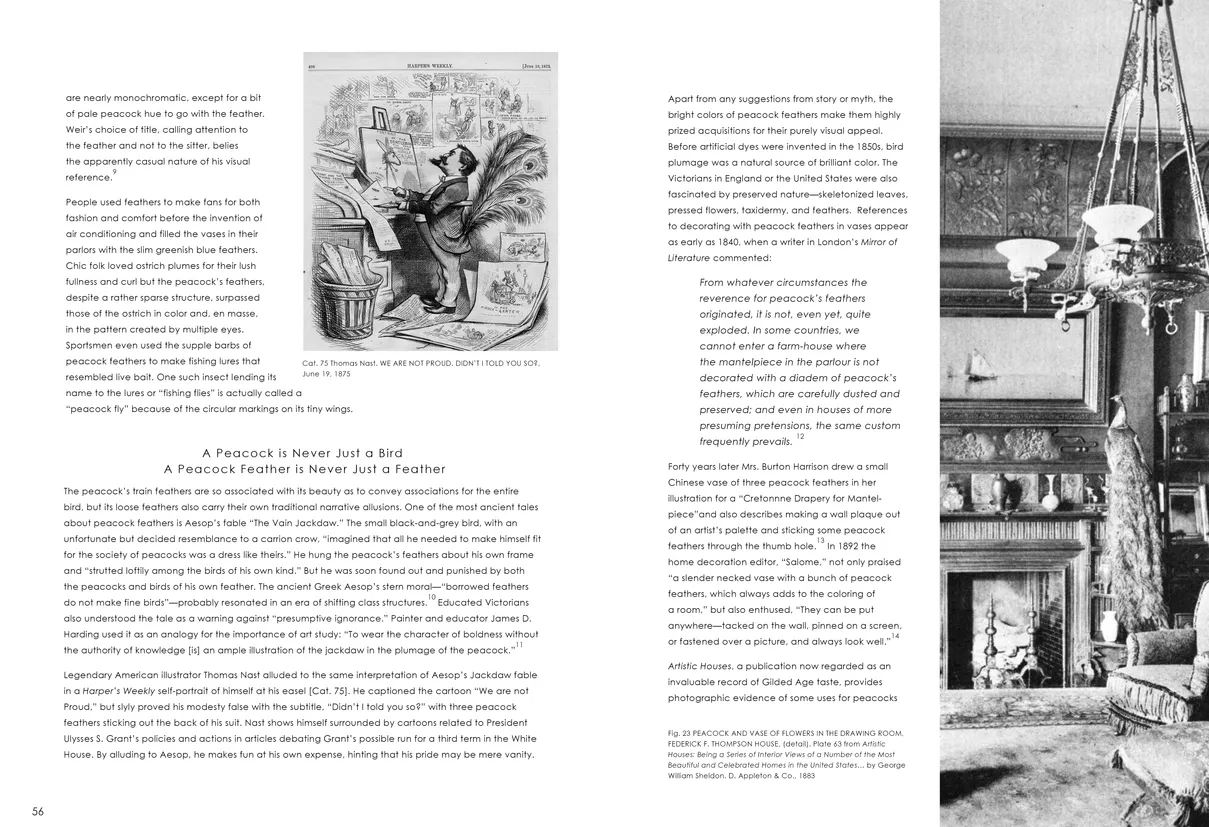 Strut: The Peacock and Beauty in Art exhibition catalog, pages 56-57