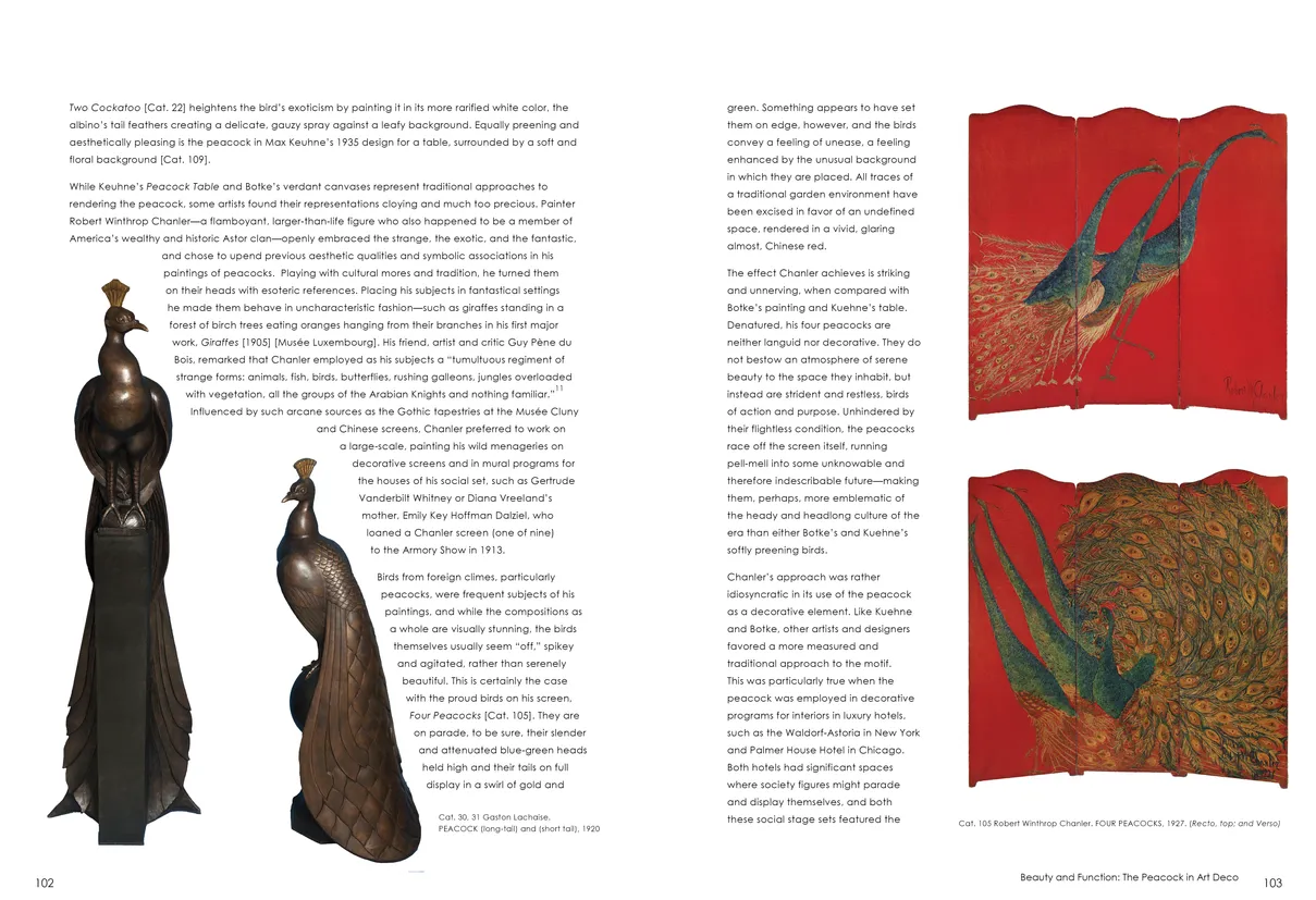 Strut: The Peacock and Beauty in Art exhibition catalog, pages 102-103