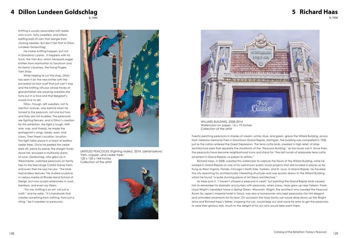 Strut: The Peacock and Beauty in Art exhibition catalog, pages 128-129