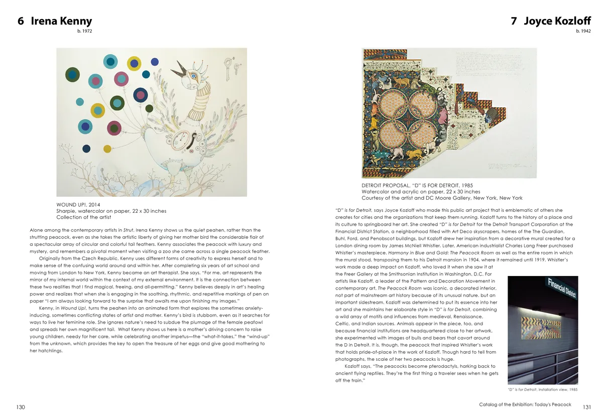 Strut: The Peacock and Beauty in Art exhibition catalog, pages 130-131