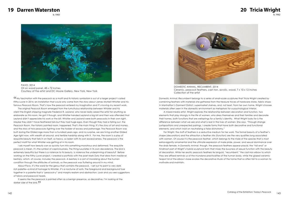 Strut: The Peacock and Beauty in Art exhibition catalog, pages 142-143