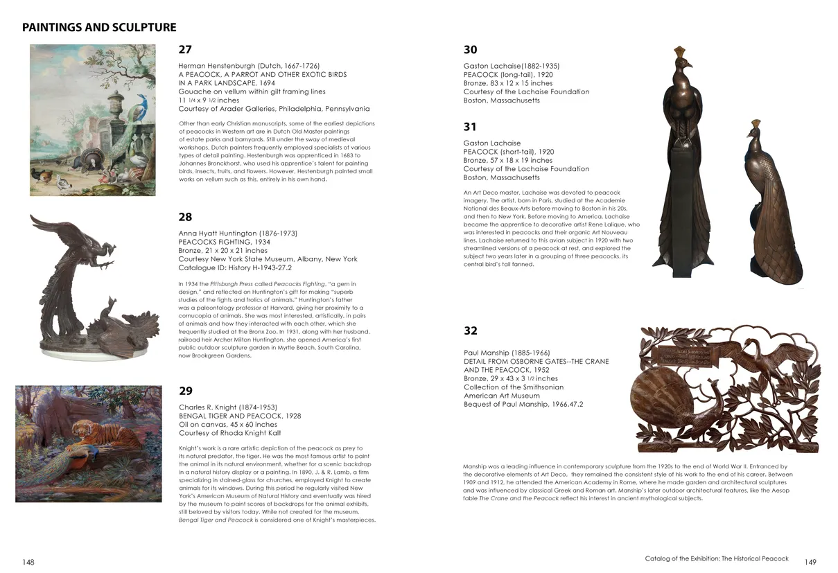 Strut: The Peacock and Beauty in Art exhibition catalog, pages 148-149