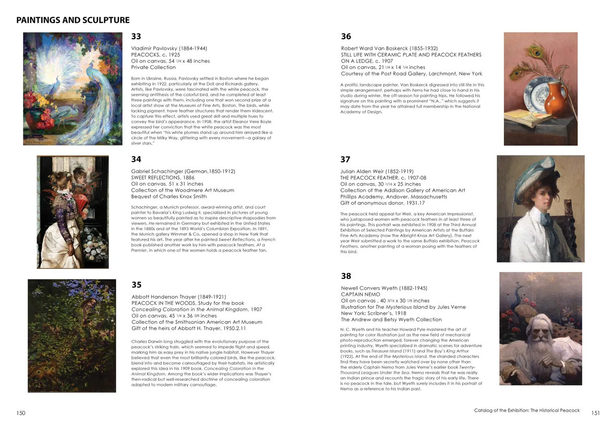 Strut: The Peacock and Beauty in Art exhibition catalog, pages 150-151
