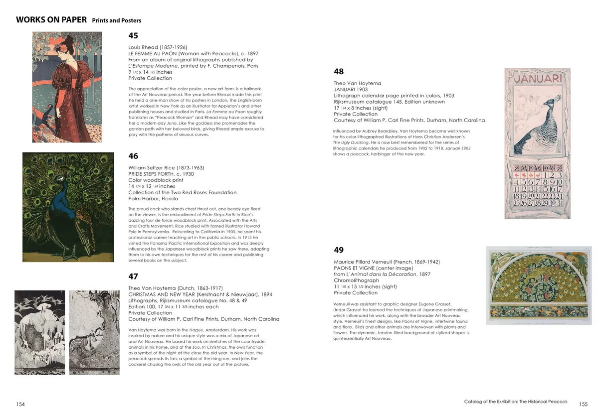 Strut: The Peacock and Beauty in Art exhibition catalog, pages 154-155