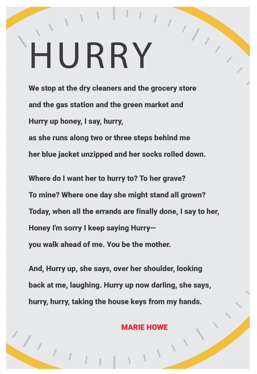 Poem wall panel for the Tick Tock: Time in Contemporary Art exhibition