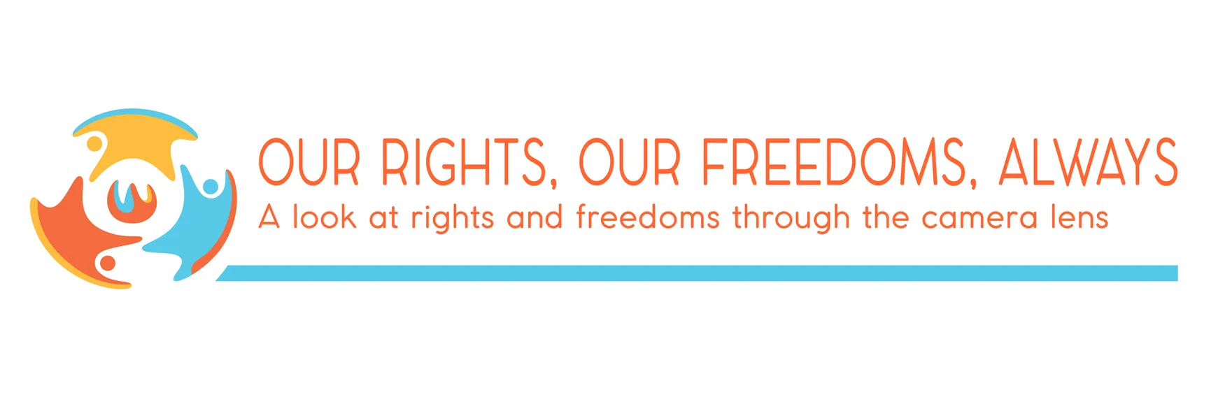 Wordmark panel for Our Rights, Our Freedoms, Always exhibition